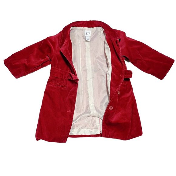 Vintage Baby Gap Red Velvet Peacoat - Picture 2 of 4
